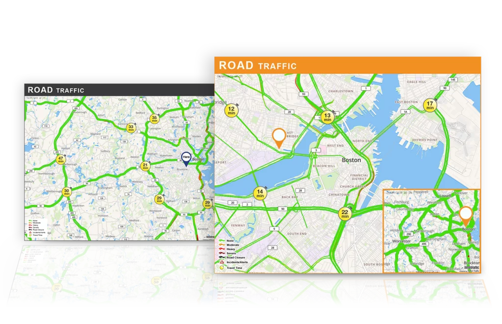 real-time digital signage : traffic updates